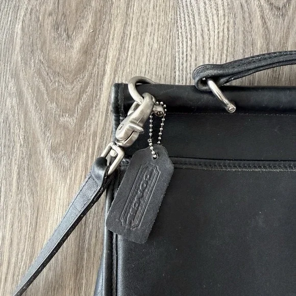 VTG 90s Coach Black Leather Willis Crossbody Bag Purse Turnlock 9927 - Picture 13 of 16